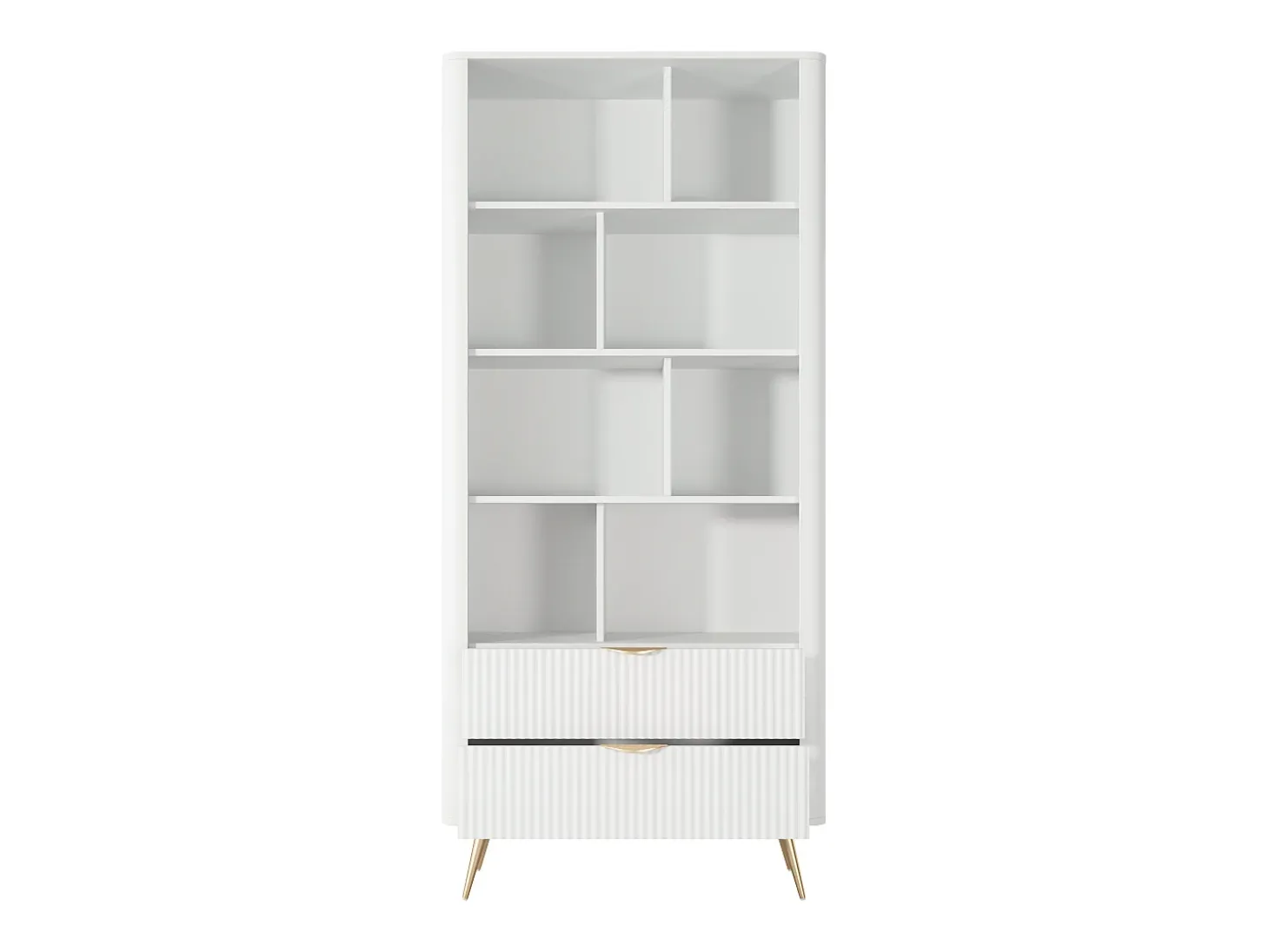 Estante: 2 gavetas, Branco, 88,2 x 38 x 193,8 cm