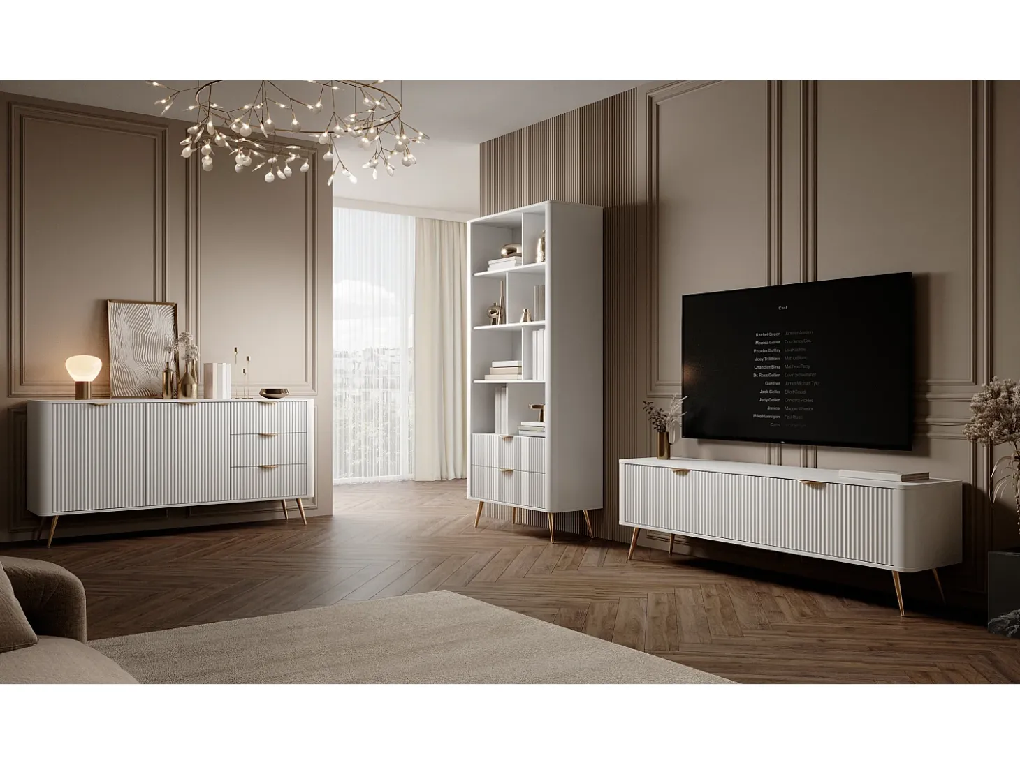 Estante: 2 gavetas, Branco, 88,2 x 38 x 193,8 cm