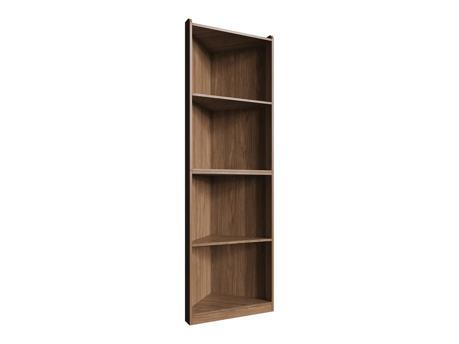 Estante / prateleira de canto - 55×32×180 cm - Com sistema anti-queda - Vitrine - MDF - Marrom