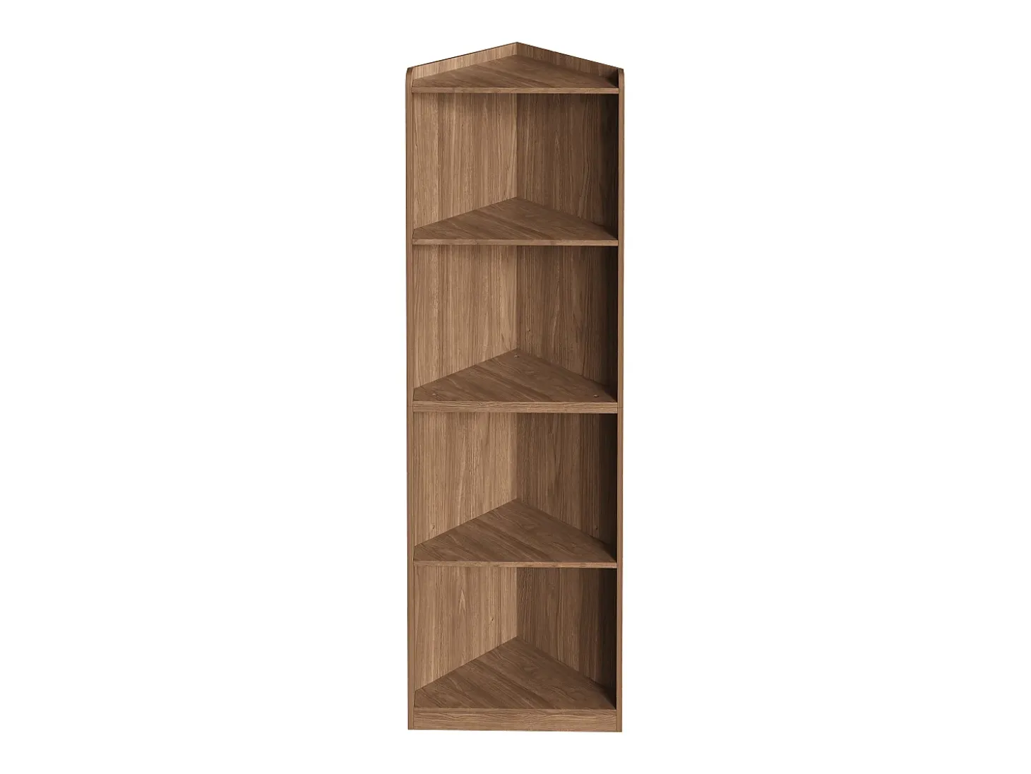 Estante / prateleira de canto - 55×32×180 cm - Com sistema anti-queda - Vitrine - MDF - Marrom