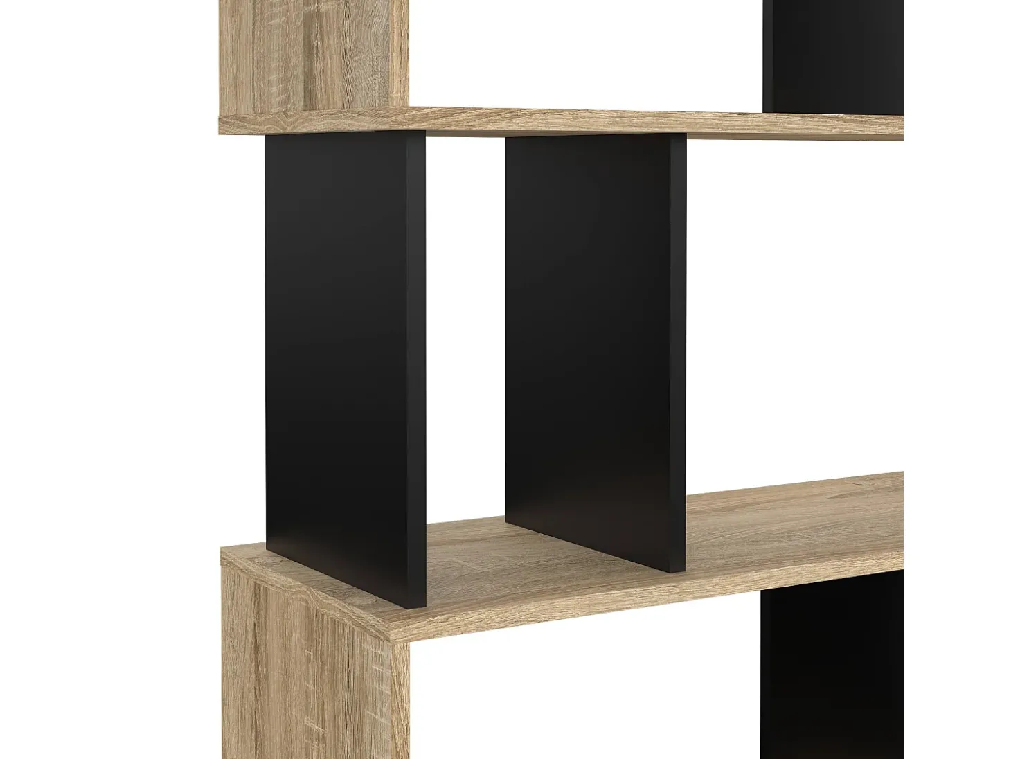 Estante Arg, estante de escritório, estante, biblioteca, 80x29 h175 cm, carvalho e preto