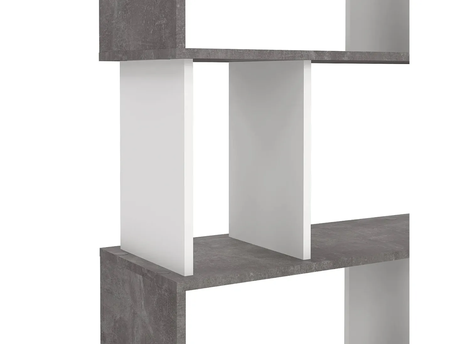 Estante Arg, Estante de escritório, Estante, Biblioteca, 80x30 h175 cm, Cimento e Branco