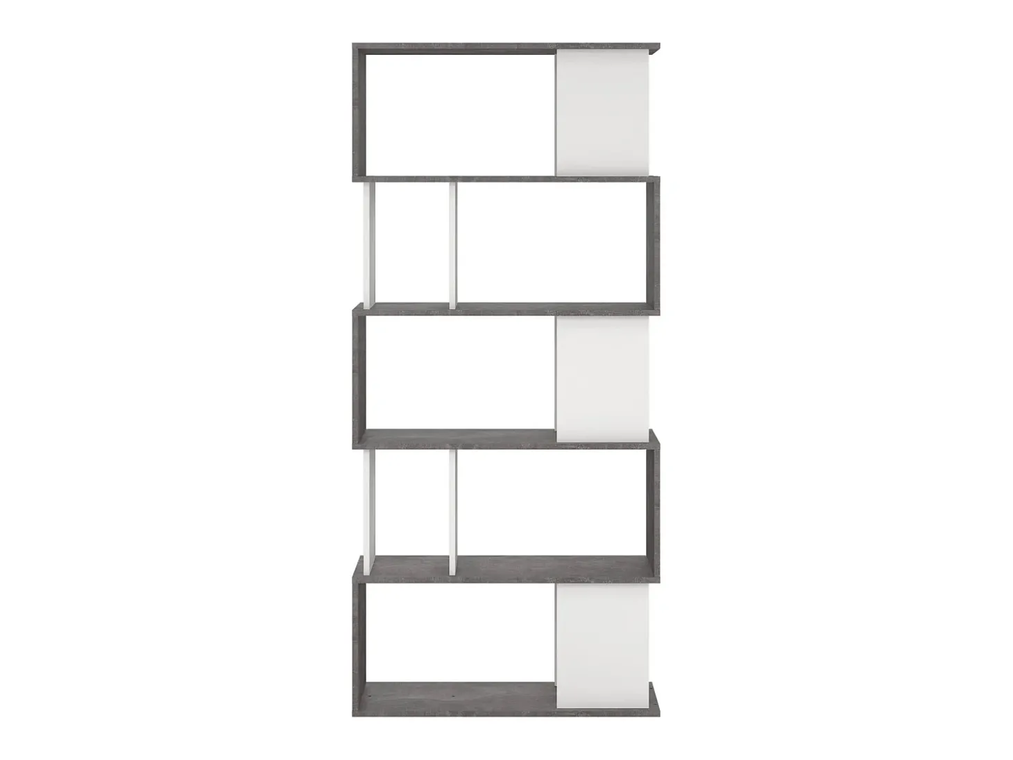 Estante Arg, Estante de escritório, Estante, Biblioteca, 80x30 h175 cm, Cimento e Branco