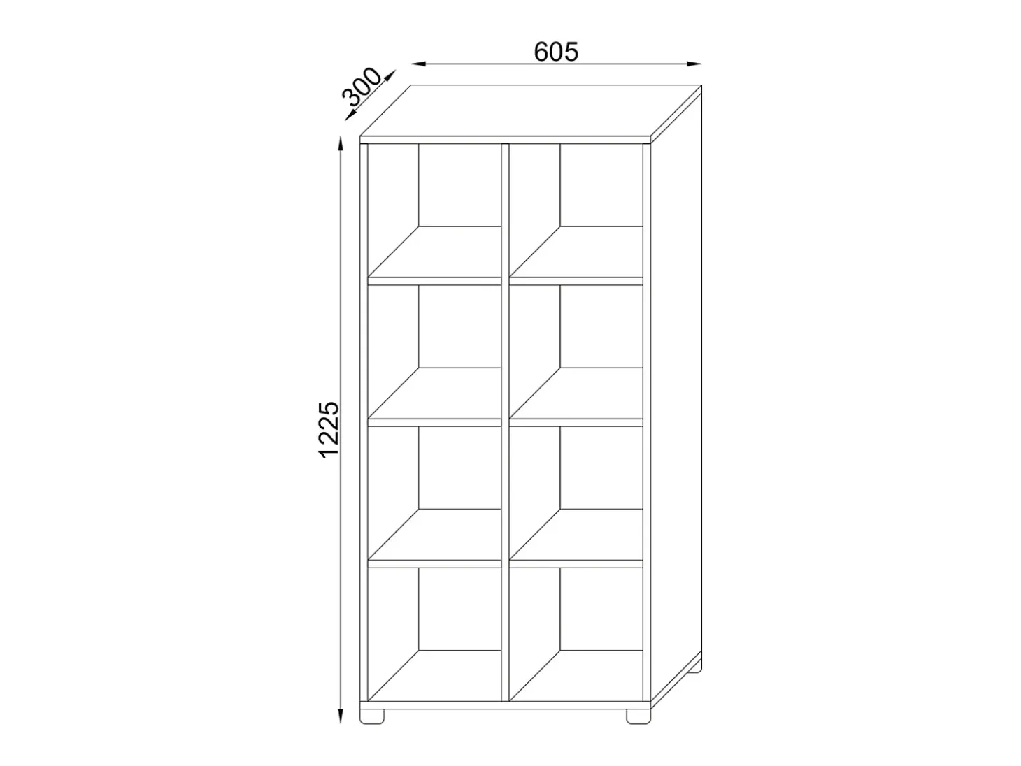 Estante Benas Branco A. 123 x L. 60 x P. 30 cm
