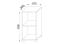 Estante Benas Branco A. 64 x L. 31 x P. 30 cm