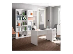 Estante Biblioteca Moderna Branca Fosca 201x80x28 cm