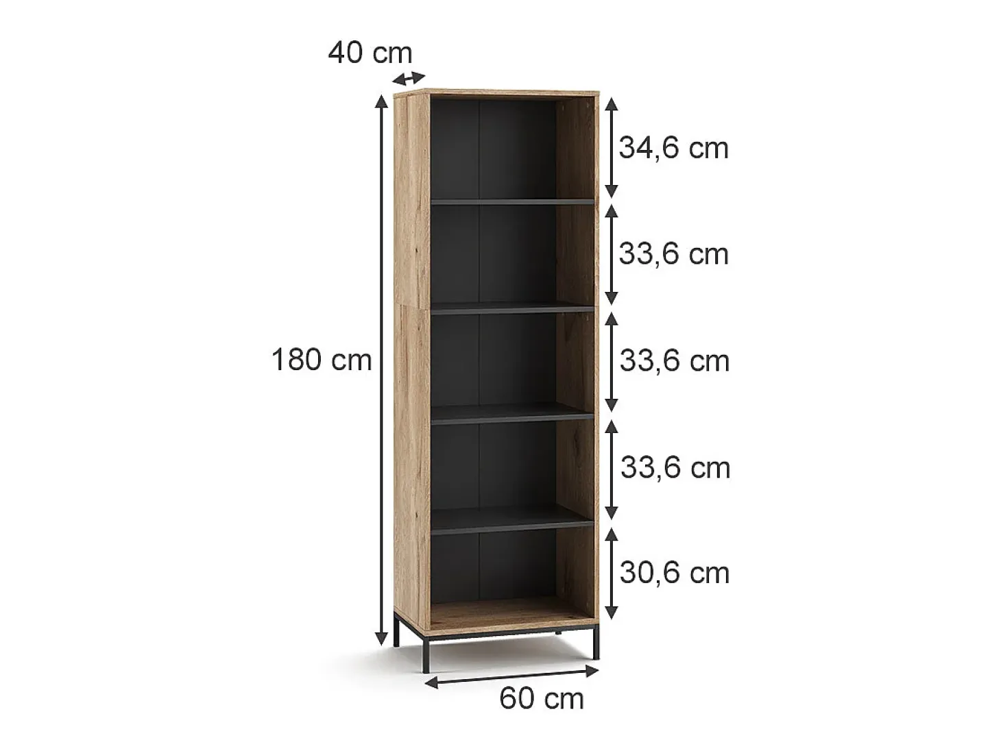 Estante carvalho viking 60x40x180 eliza
