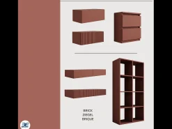 Estante com 8 compartimentos – Cor: Tijolo – 147 × 74 × 30 cm, vertical ou horizontal