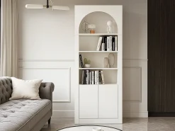 Estante com 4 nichos e 2 portas - Branco - CYMORA