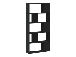 Estante com 5 prateleiras derivados de madeira preto PT827455