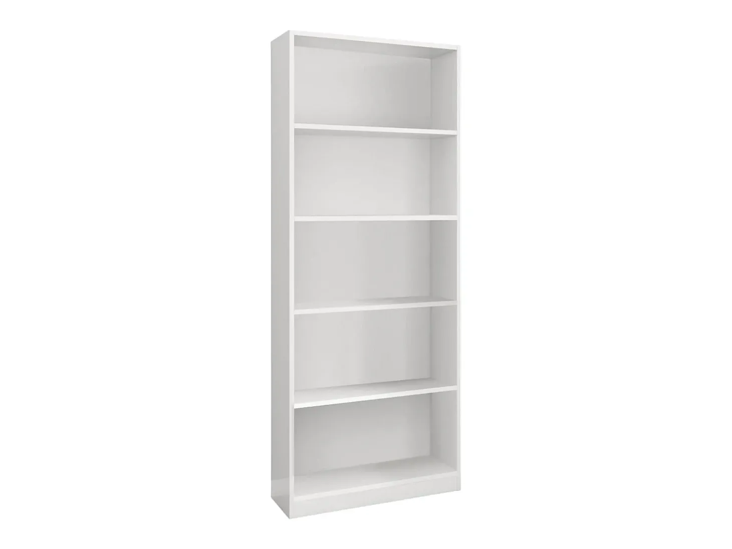Estante Dangelll, Estante linear com 4 prateleiras, Estante de escritório ou quarto, Estante moderna, 80x28h201 cm, Branco