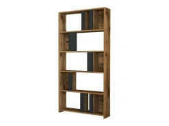 Estante Dbellusc, Estante de escritório, Porta-livros, Biblioteca, 90x20h180 cm, Nogueira e Antracite