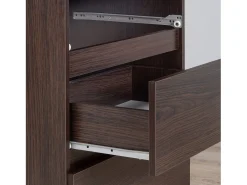 Estante de Armazenamento Venge R60 com 3 Gavetas e 2 Portas - 60x180x35cm