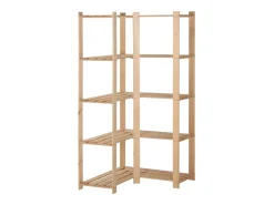Estante de canto com 5 níveis organizador de armazenamento estante para cozinha sala de estar porão uso interno 170 cm pinho 02_0000624
