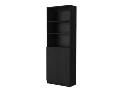 Estante de casa de banho em melamina com armário inferior e 3 prateleiras exteriores , 180.59 cm X 62.78 cm X 29.89 cm , Preto