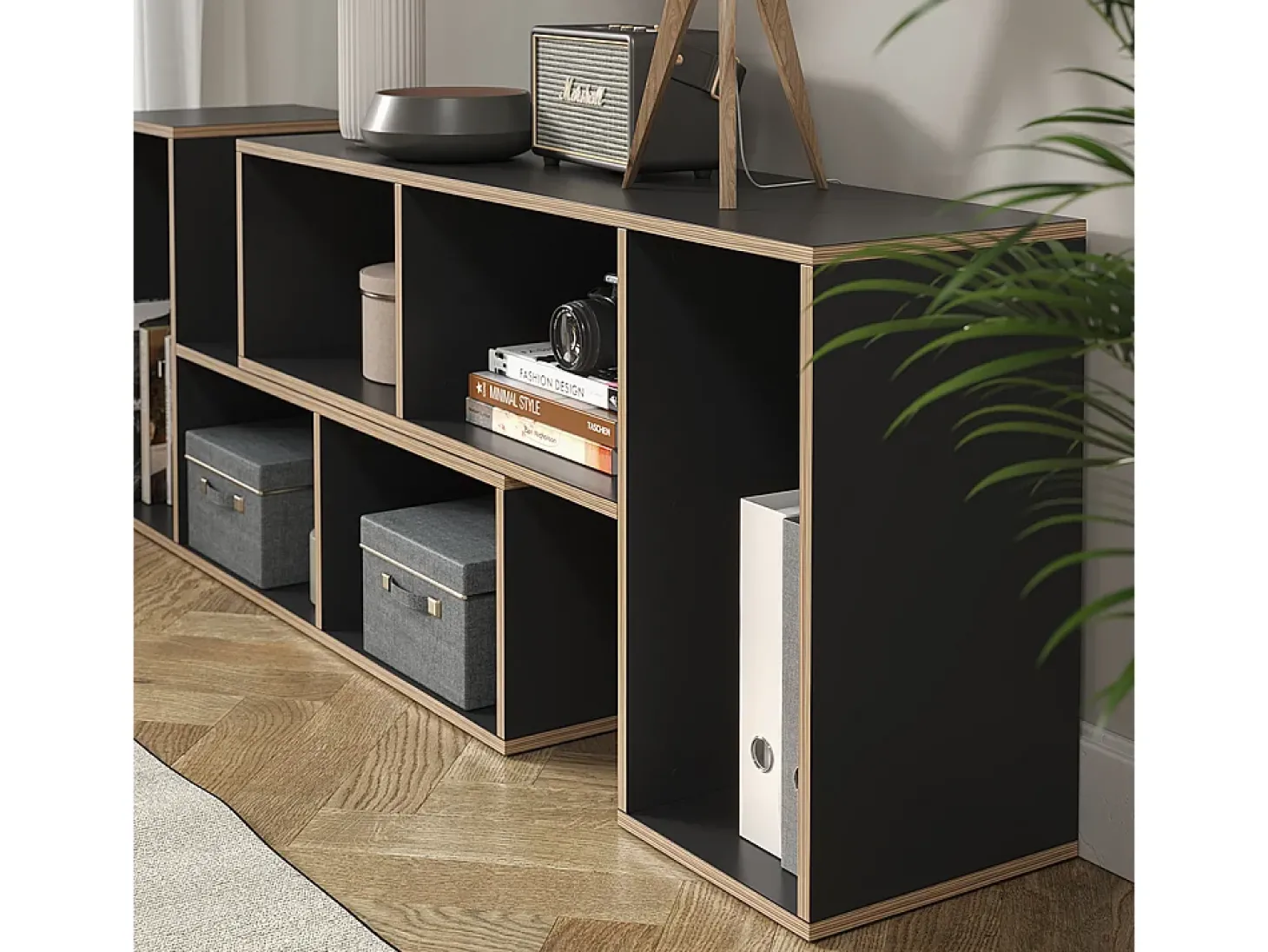 Estante de livros antracite 112.8x30x56.4 tetrix