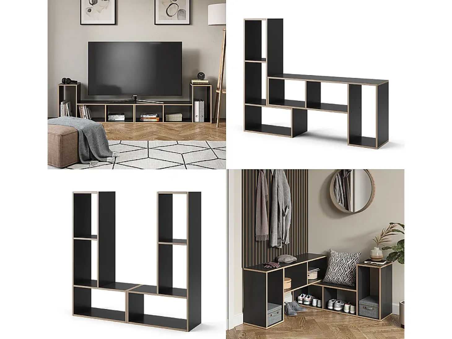 Estante de livros antracite 112.8x30x56.4 tetrix