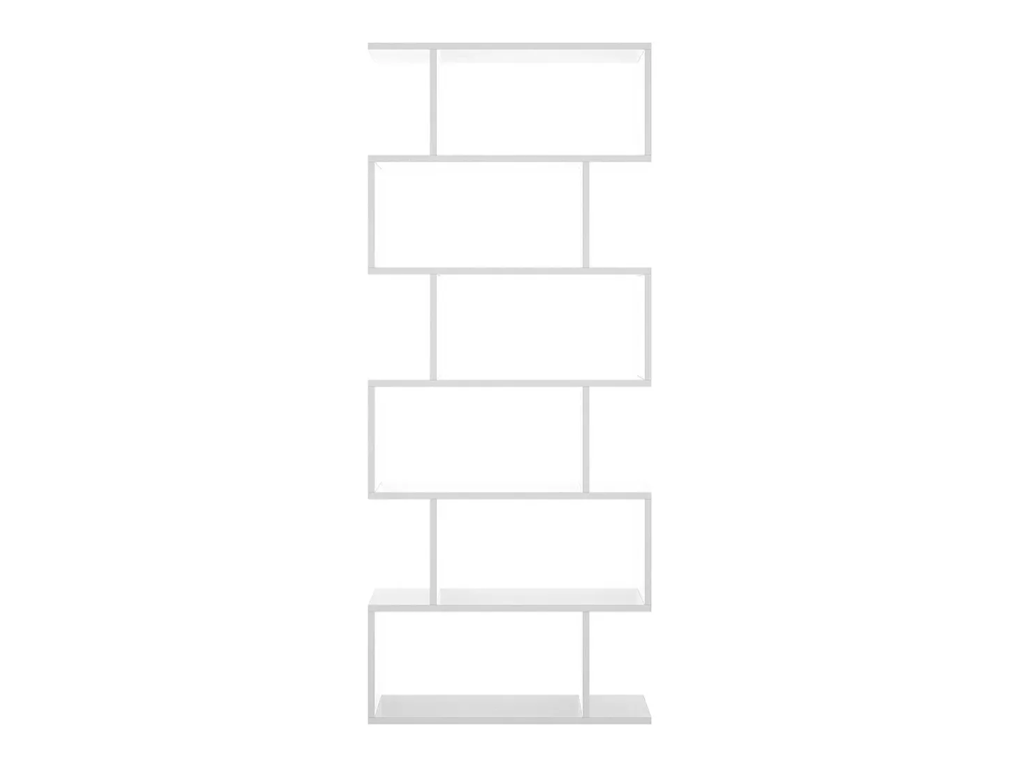 Estante Djorone, Prateleira de escritório multiuso, Estante com 6 prateleiras, 80x25h190 cm, Branco