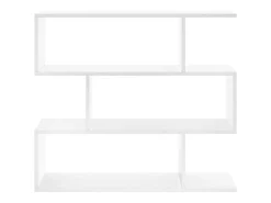 Estante Djovi, Prateleira de escritório multiuso, Estante com 3 prateleiras, 110x25h96 cm, Branco