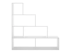 Estante Dleverb, Prateleira de escritório multiuso, Estante com 6 prateleiras, 145x29h145 cm, Branco