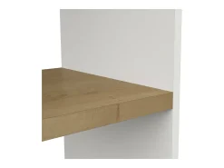 Estante Dlow, estante de escritório, estante, biblioteca, 78x36 h183 cm, carvalho e branco
