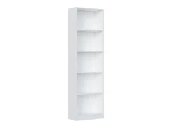 Estante Dmacagg, Estante alta com 5 prateleiras, Estante de escritório ou quarto, Estante moderna com compartimentos, 52x25h80 cm, Branco