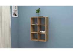 Estante Dmanzar, Armário com prateleiras, Biblioteca de escritório, 100% Fabricado na Itália, Carvalho, 60x25h90 cm