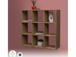 Estante Dmanzar, Armário com prateleiras, Biblioteca de escritório, 100% Fabricado na Itália, Carvalho, 90x25h90 cm