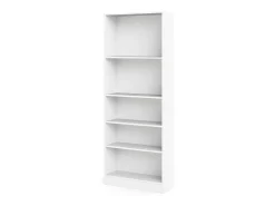 Estante Driber, Estante de escritório, Estante, Biblioteca, 79x27 h203 cm, Branco