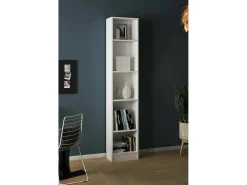 Estante Drugan, Estante de escritório, Estante, Biblioteca, 41x27 h203 cm, Branco