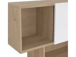Estante Dsangall, estante de escritório, estante, biblioteca, 96x32 h166 cm, carvalho e branco