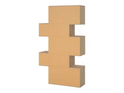 Estante Dsangall, estante de escritório, estante, biblioteca, 96x32 h166 cm, carvalho e branco
