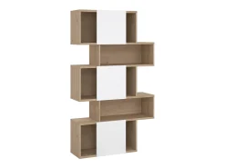 Estante Dsangall, estante de escritório, estante, biblioteca, 96x32 h166 cm, carvalho e branco