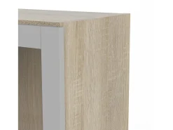 Estante Dsitu, estante de escritório, estante, biblioteca, 41x28 h203 cm, carvalho e branco