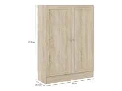 Estante Dsodin, Estante de escritório, Estante, Biblioteca, 79x28 h107 cm, Carvalho