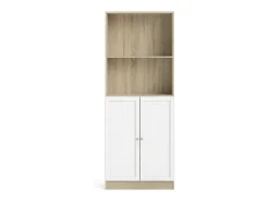 Estante Dsoffrid, estante de escritório, estante, biblioteca, 79x28 h203 cm, carvalho e branco