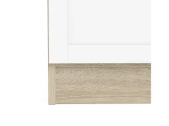 Estante Dsoffrid, estante de escritório, estante, biblioteca, 79x28 h203 cm, carvalho e branco