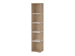 Estante Dtalarin, estante de escritório, estante, biblioteca, 41x34 h205 cm, carvalho e branco