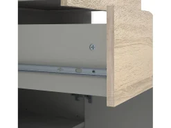 Estante Dtean, estante de escritório, estante, biblioteca, 50x39 h171 cm, branco e carvalho