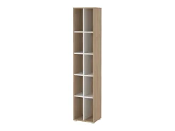 Estante Dtedesc, estante de escritório, estante, biblioteca, 41x34 h205 cm, carvalho e branco