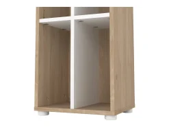 Estante Dtedesc, estante de escritório, estante, biblioteca, 41x34 h205 cm, carvalho e branco