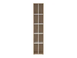Estante Dtedesc, estante de escritório, estante, biblioteca, 41x34 h205 cm, carvalho e branco