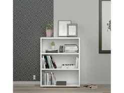 Estante Dterlizz, estante de escritório, estante, biblioteca, 89x40 h113 cm, branca
