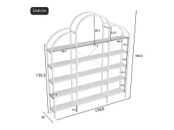 Estante em forma de nuvem com 5 prateleiras - MDF e metal - Branca