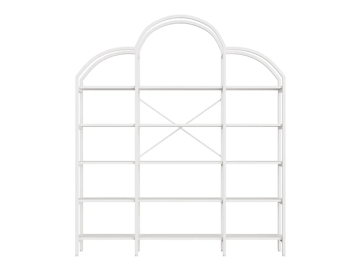 Estante em forma de nuvem com 5 prateleiras - MDF e metal - Branca