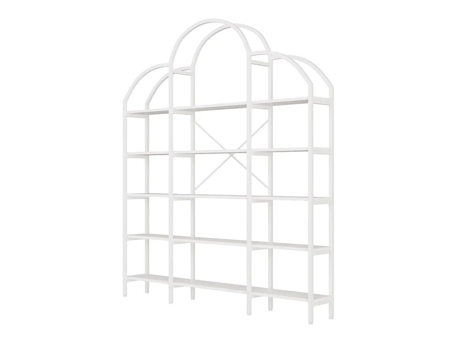 Estante em forma de nuvem com 5 prateleiras - MDF e metal - Branca
