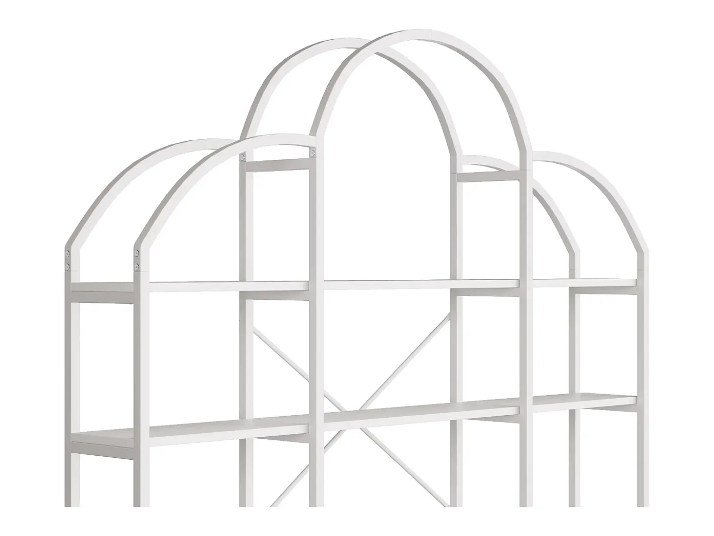 Estante em forma de nuvem com 5 prateleiras - MDF e metal - Branca