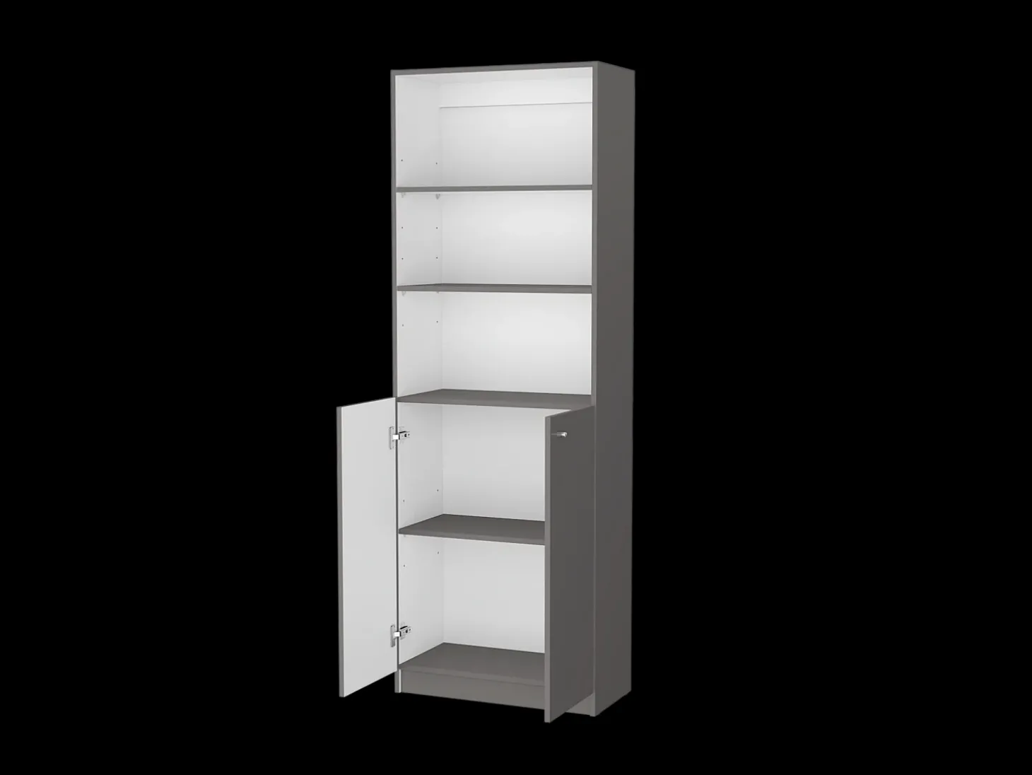 Estante em melamina Home com armário inferior e 3 prateleiras exteriores , 180.59 cm X 62.78 cm X 29.89 cm , Multicolor