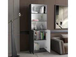 Estante em melamina Home com armário inferior e 3 prateleiras exteriores , 180.59 cm X 62.78 cm X 29.89 cm , Multicolor