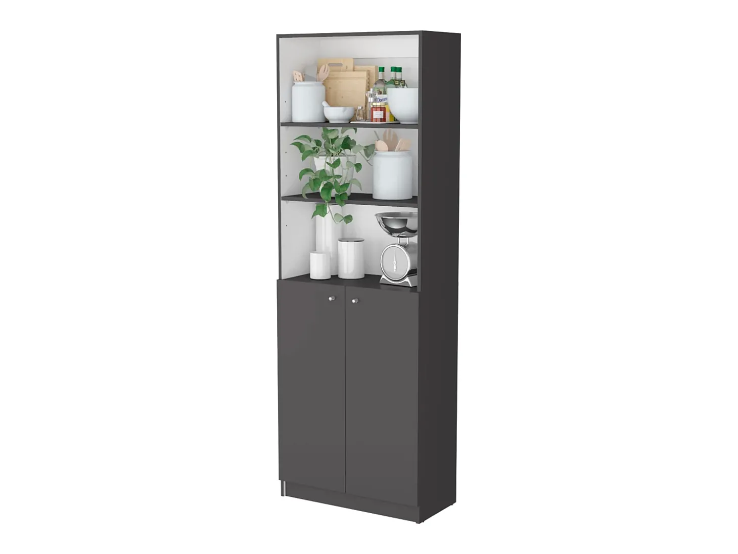 Estante em melamina Home com armário inferior e 3 prateleiras exteriores , 180.59 cm X 62.78 cm X 29.89 cm , Multicolor